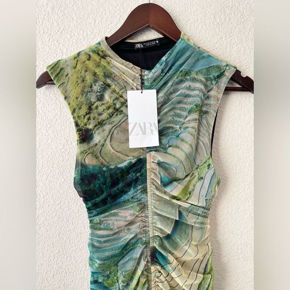 ZARA PRINTED TULLE DRESS 5039/330/115/15 - Picture 3 of 12